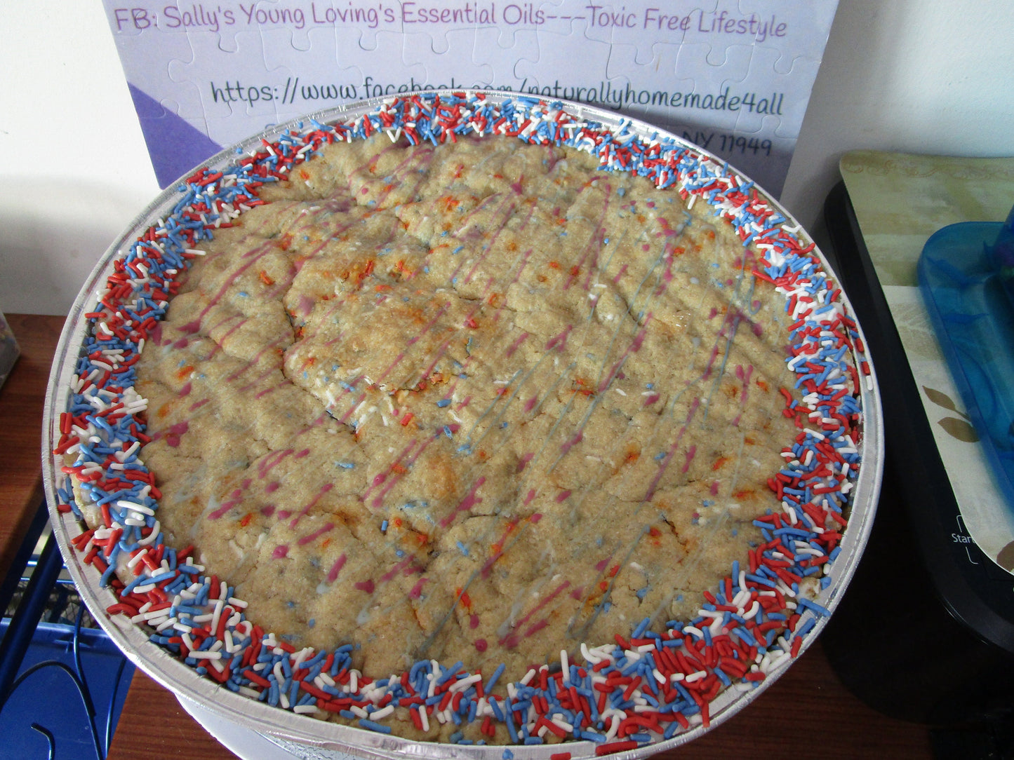 Gluten Free Jumbo Cookie Cake, Dairy Free, Egg Free, Nut Free, Vegan, Birthday Party, Thanksgiving, Christmas, New Years, AIP Paleo, Dessert
