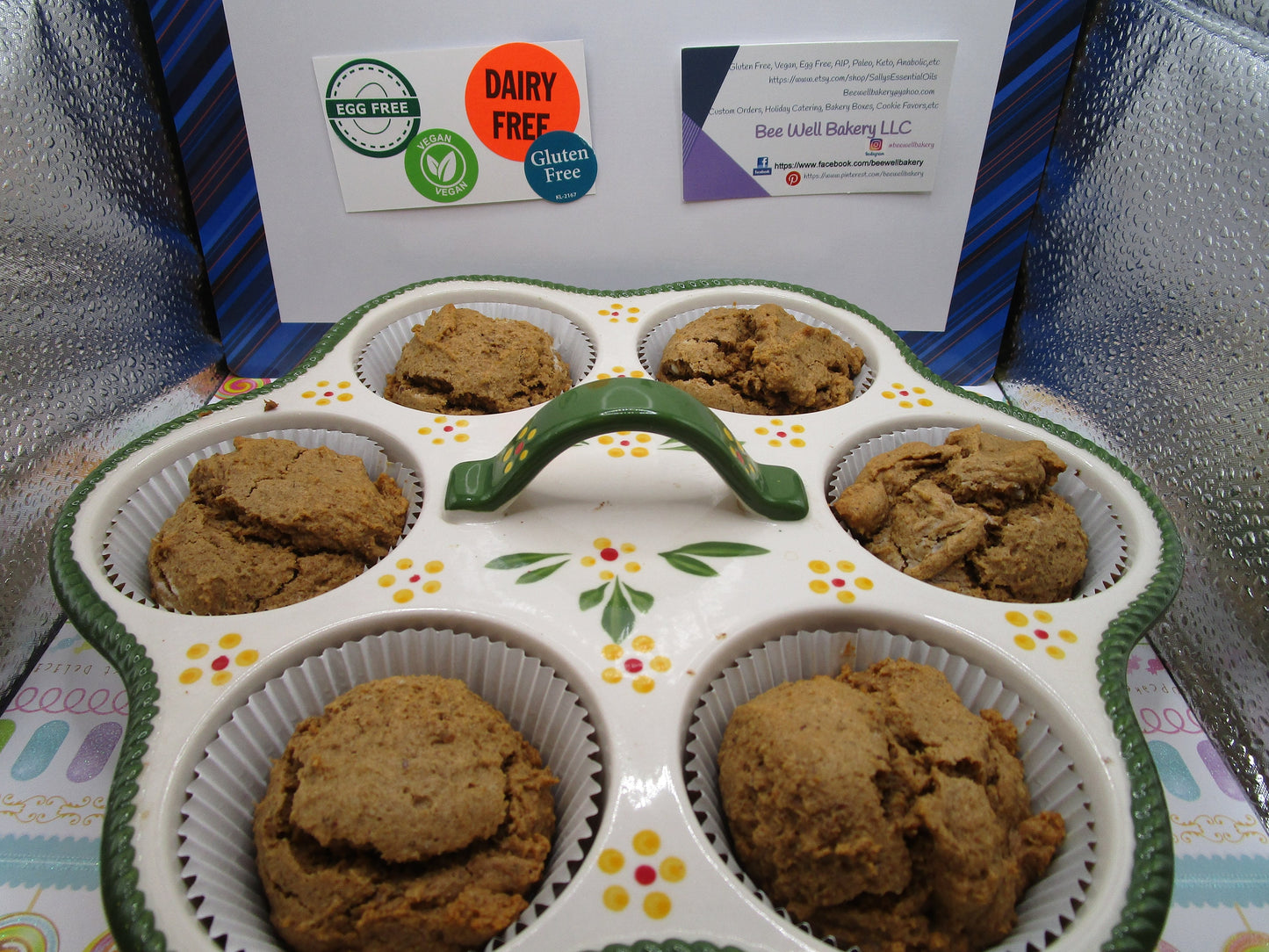 High Protein Muffins, Chai Tea, Sugar Free, Dairy Free, Egg Free, Vegan, Nut Free, Vegan collagen, Allergy Friendly bakery, Fitness Gifts