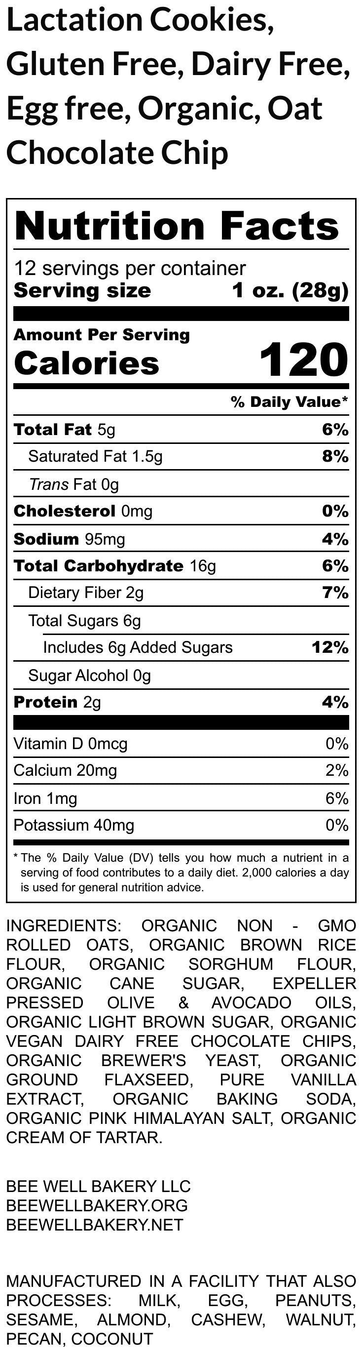 Lactation Cookies, Gluten Free, Vegan, Dairy Free, Egg Free, No refined sugar, Breastfeeding, Brewer's Yeast, Mom Gift, Breast Milk, Flax