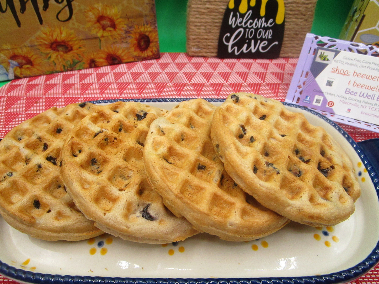 Grain Free Cherry Waffles, AIP Paleo, Gluten Free, Vegan, Egg Free, Dairy Free, Ready to go, No added Sugar, Mother's Day Breakfast, Gift