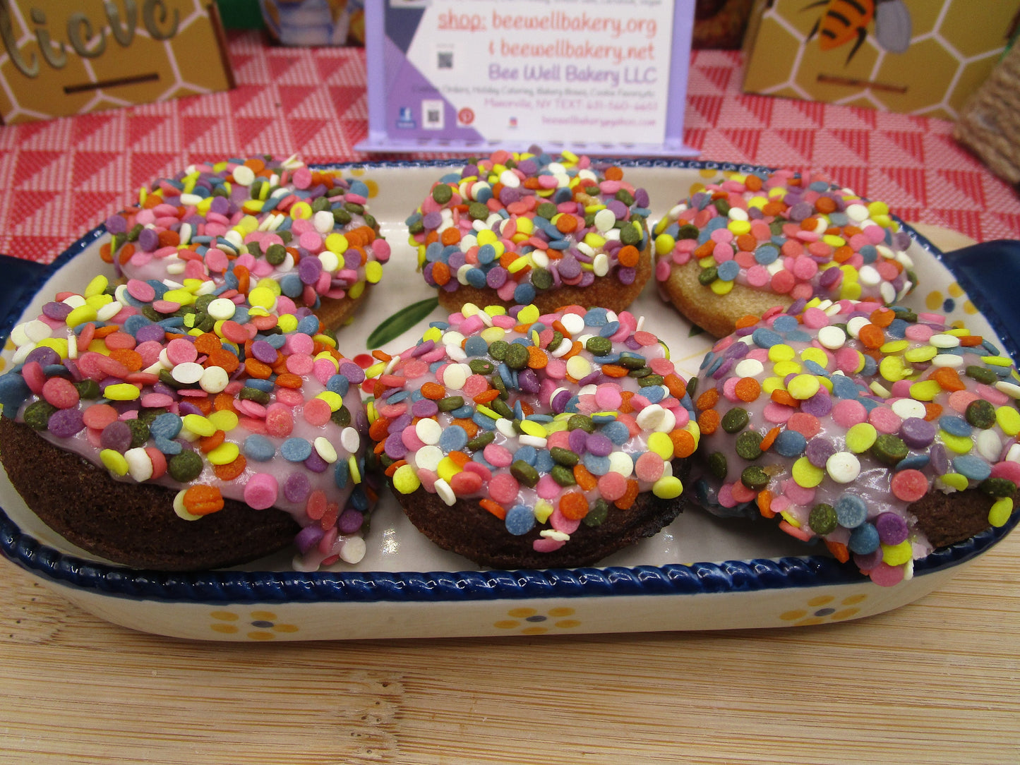 Gluten Free Mini donuts, two bite, Vegan, Egg Free, Dairy Free, School Safe, Birthday Gift, Low Fat, Healthy snacks, July 4th dessert, baked