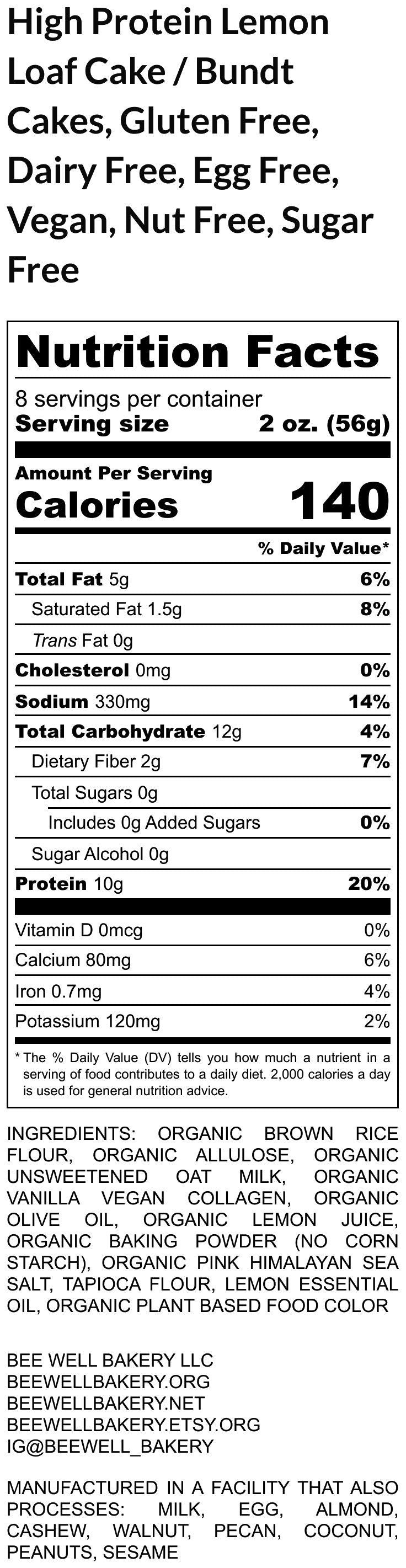 High Protein Lemon Cake Loaf, Sugar Free, Gluten Free, Dairy Free, Egg Free, Erythritol Free, Vegan, Healthy Desserts, Anabolic Bundt Cakes