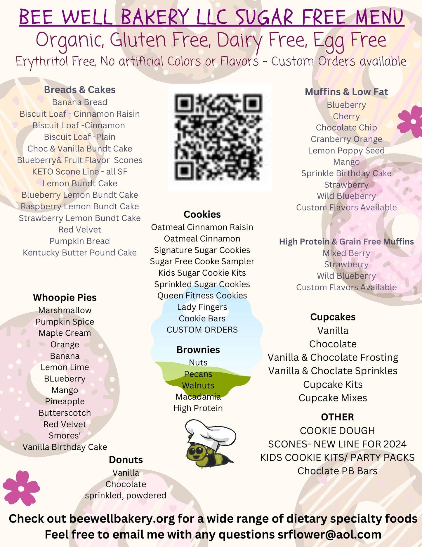 Lori Custom Ordering, Gluten Free, AIP Paleo, Dairy Free, Healthy Cookies, Cake, Pastries, Vegan, Organic Bakery, Soy Free, Wholesale Order