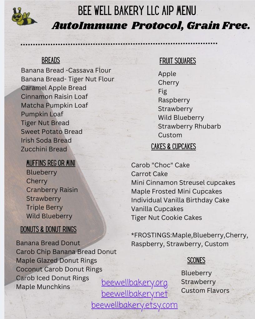 Lori Custom Ordering, Gluten Free, AIP Paleo, Dairy Free, Healthy Cookies, Cake, Pastries, Vegan, Organic Bakery, Soy Free, Wholesale Order