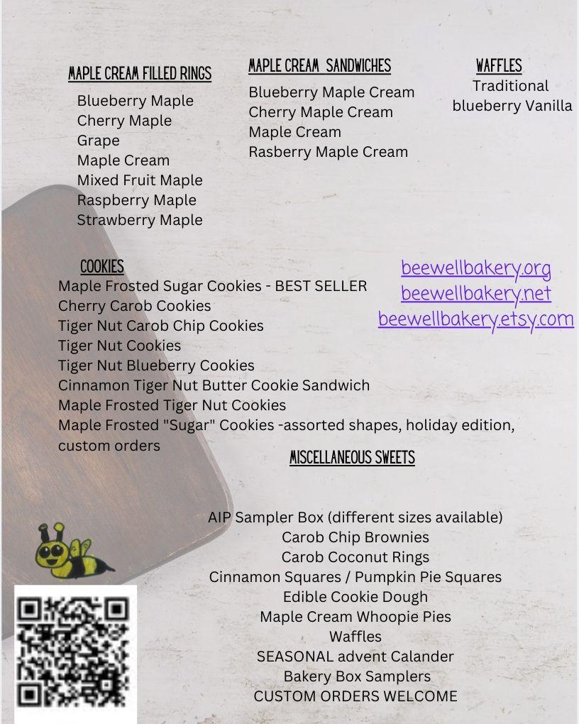 Lori Custom Ordering, Gluten Free, AIP Paleo, Dairy Free, Healthy Cookies, Cake, Pastries, Vegan, Organic Bakery, Soy Free, Wholesale Order