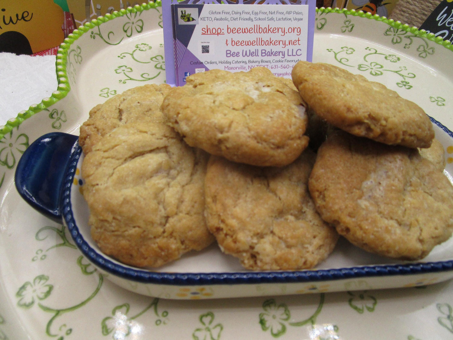 Gluten Free White Chocolate Chip Macadamia Nut Cookies, Dairy Free, Egg Free, Vegan, Low Sugar, Birthday Gifts, allergy friendly bakery
