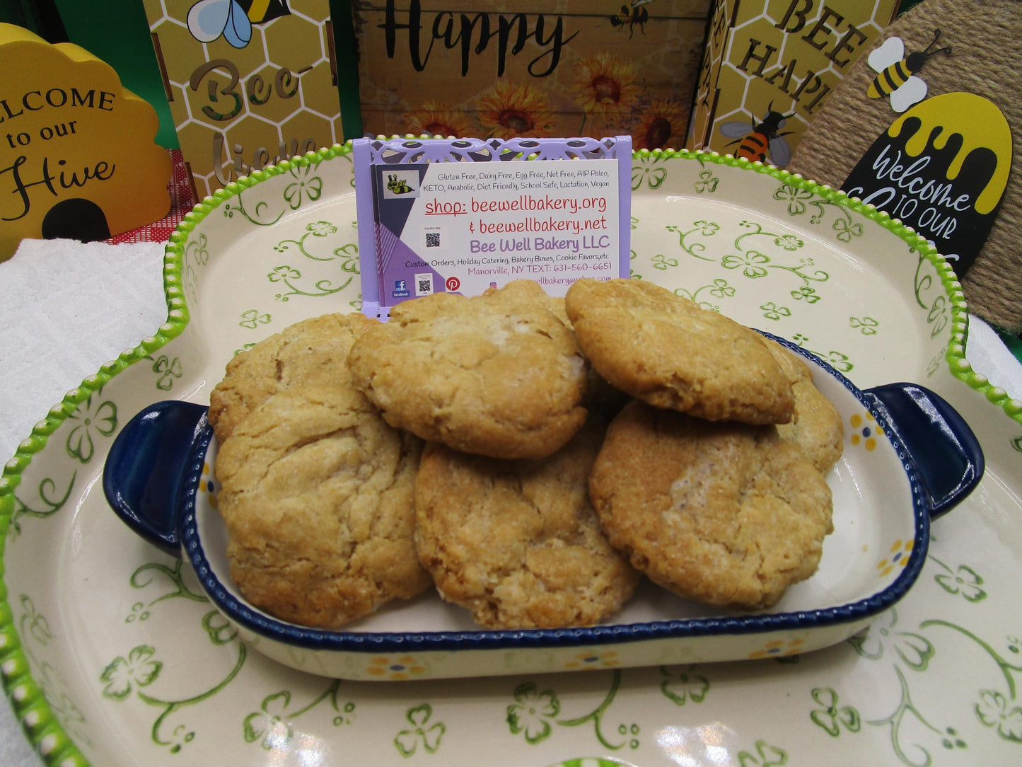 Gluten Free White Chocolate Chip Macadamia Nut Cookies, Dairy Free, Egg Free, Vegan, Low Sugar, Birthday Gifts, allergy friendly bakery
