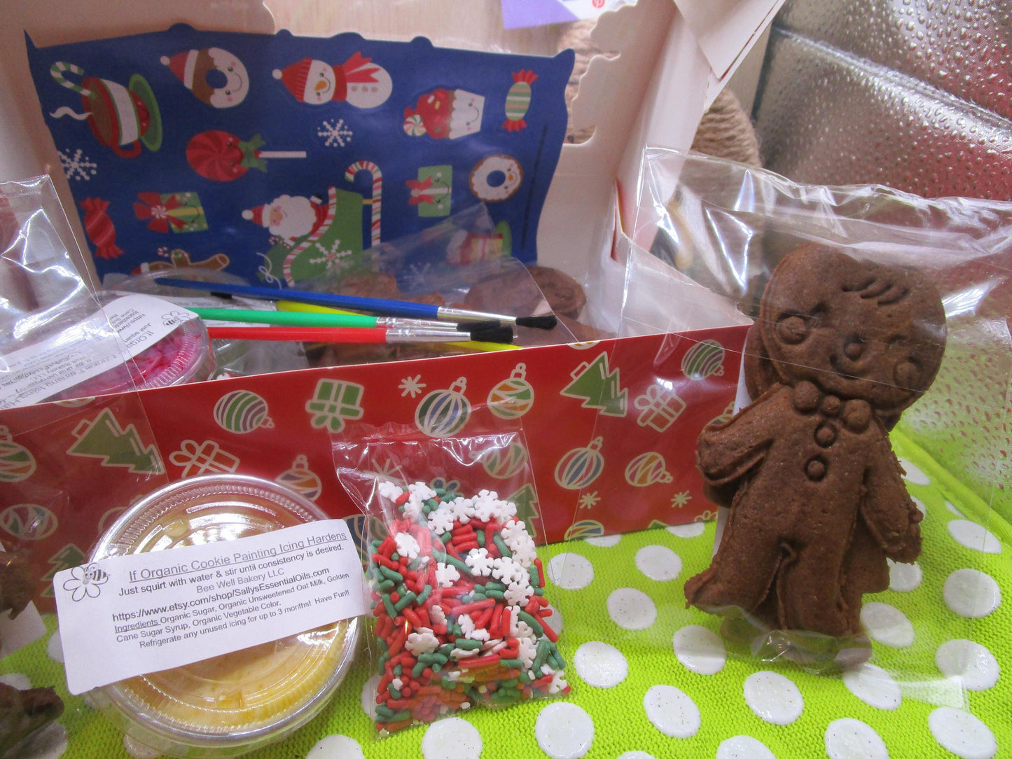 Gluten Free Gingerbread Cookie Kit, Boy, Girl, Dairy Free, Egg Free, Peanut Free, Cookie Decorating, Holiday Crafts, Christmas Gifts, Party