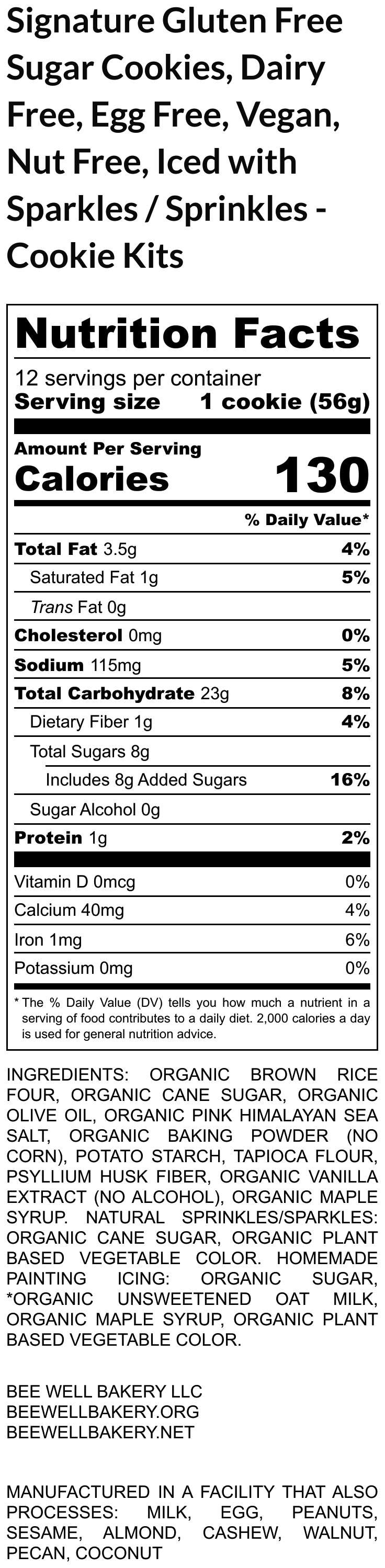 Gluten Free Cookie Kit, Princess, Egg Free, Dairy Free, 1st Birthday Girl, School Safe, Party favor, Castle, Tea Party, Cookie Decorating