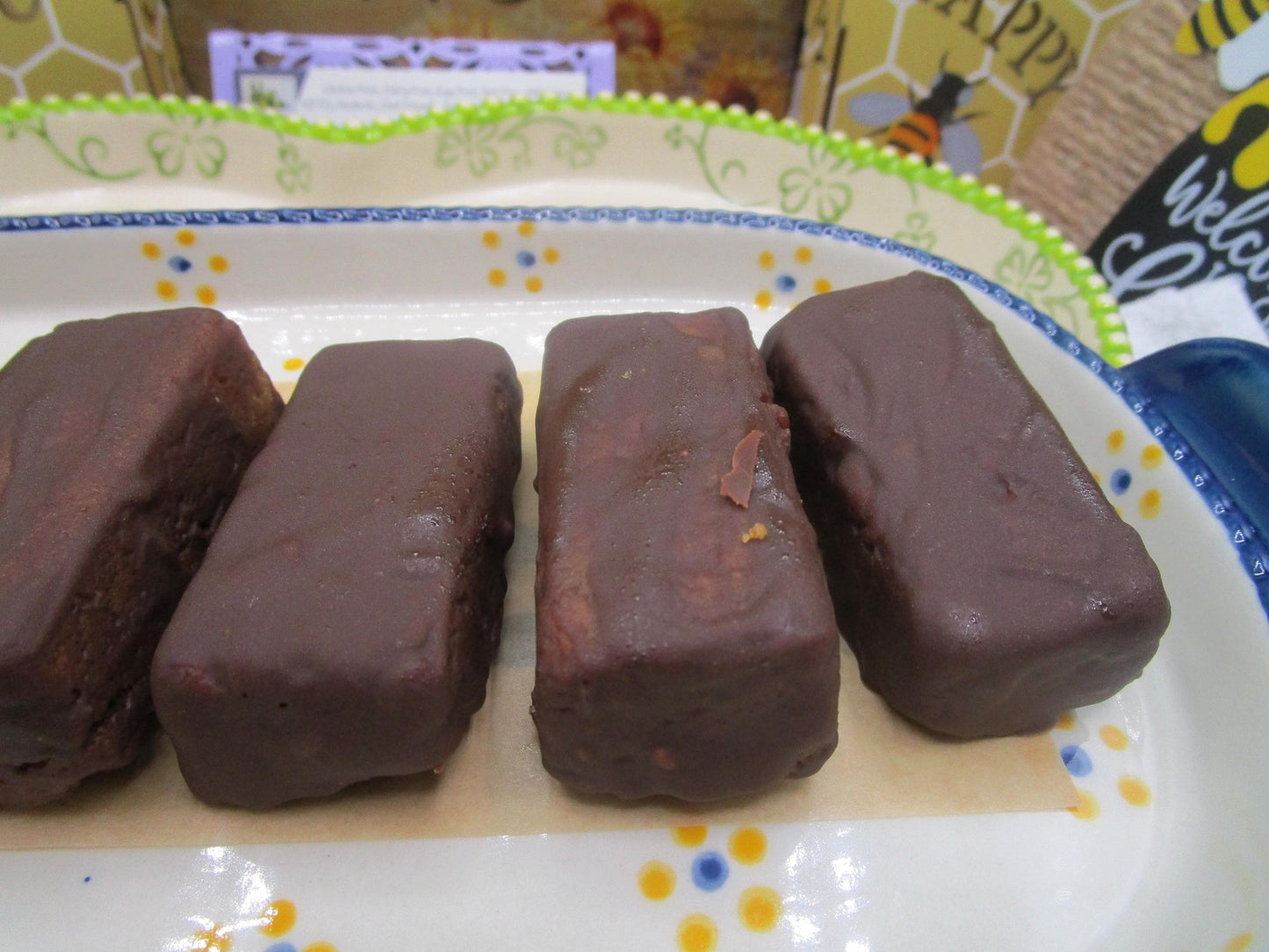 Chocolate Covered Peanut Butter Cookie Bars, Gluten Free, Dairy Free, Egg Free, No refined Sugar, Candy, Christmas Gifts, Holiday Dessert