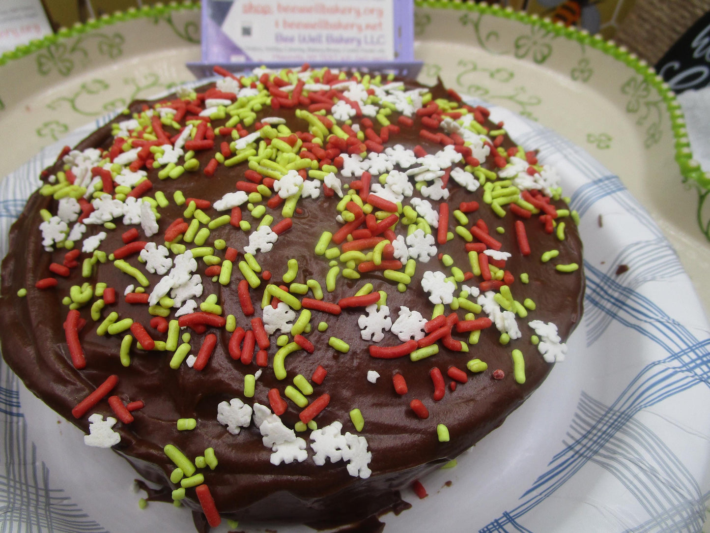 Birthday Cake, Individual 7-inch, Gluten Free, Dairy Free, No refined Sugar, Vegan, Nut Free, Soy Free, Vanilla Chocolate, Natural Sprinkles