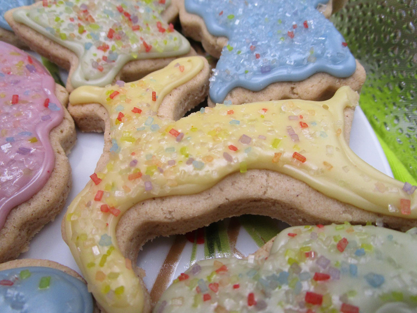 Sugar Free Cookies, Iced, Christmas, Gluten Free, Egg Free, Dairy Free, Vegan, Nut Free, Holiday Gifts, Low calorie, Healthy Snack