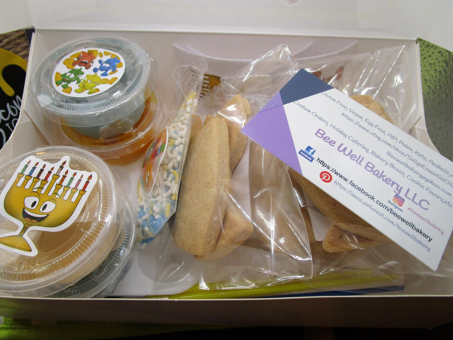 Gluten Free Cookie Kits, Hanukkah, Dairy Free, Egg Free, Vegan, Sugar Cookie, Menorah, Dreidel, Star of David, Festival of Lights, Kids Gift