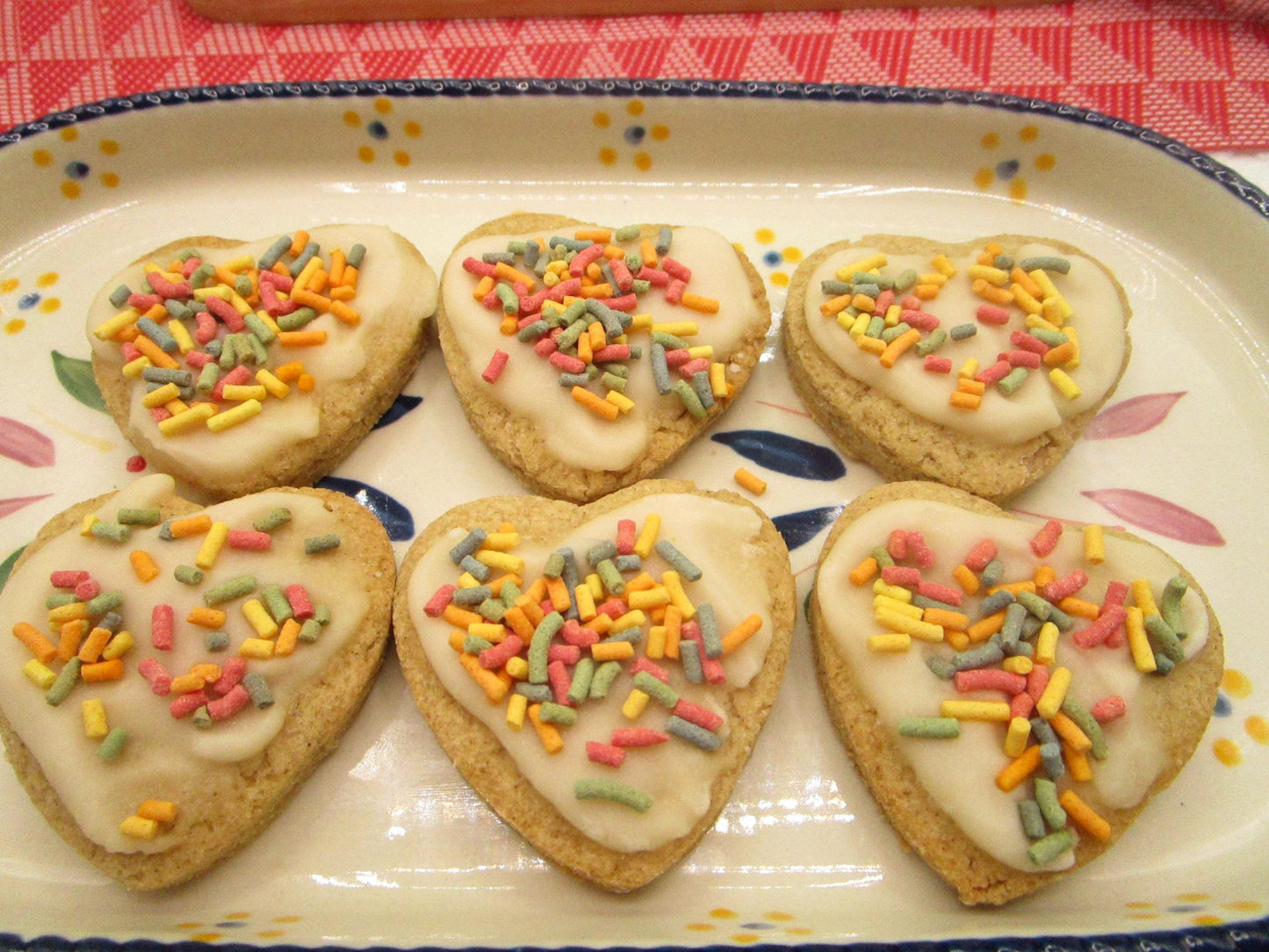 Sugar Free Cookies, Iced, Hearts, Gluten Free, Egg Free, Dairy Free, Vegan, Nut Free, Valentines Day Gifts, Low calorie, Healthy Snack, LOVE
