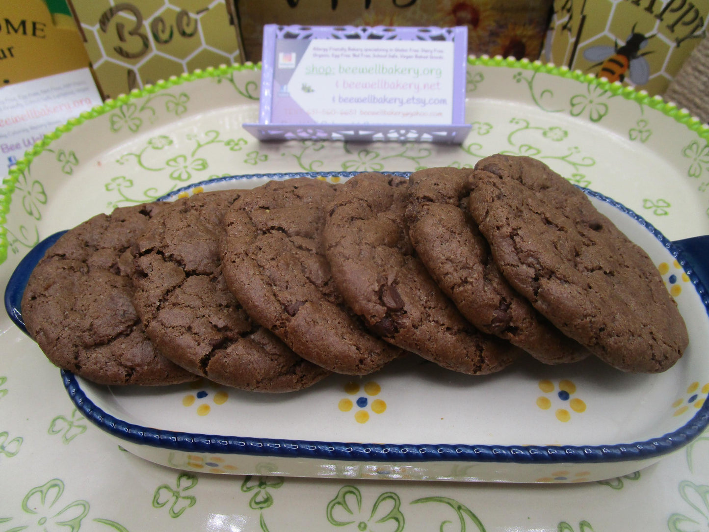 Gluten Free Double Chocolate Chip Cookies, Dairy Free, Egg Free, Nut Free, Oat Free, Organic, Aquafaba, Holiday Gifts, Cookie Exchange,