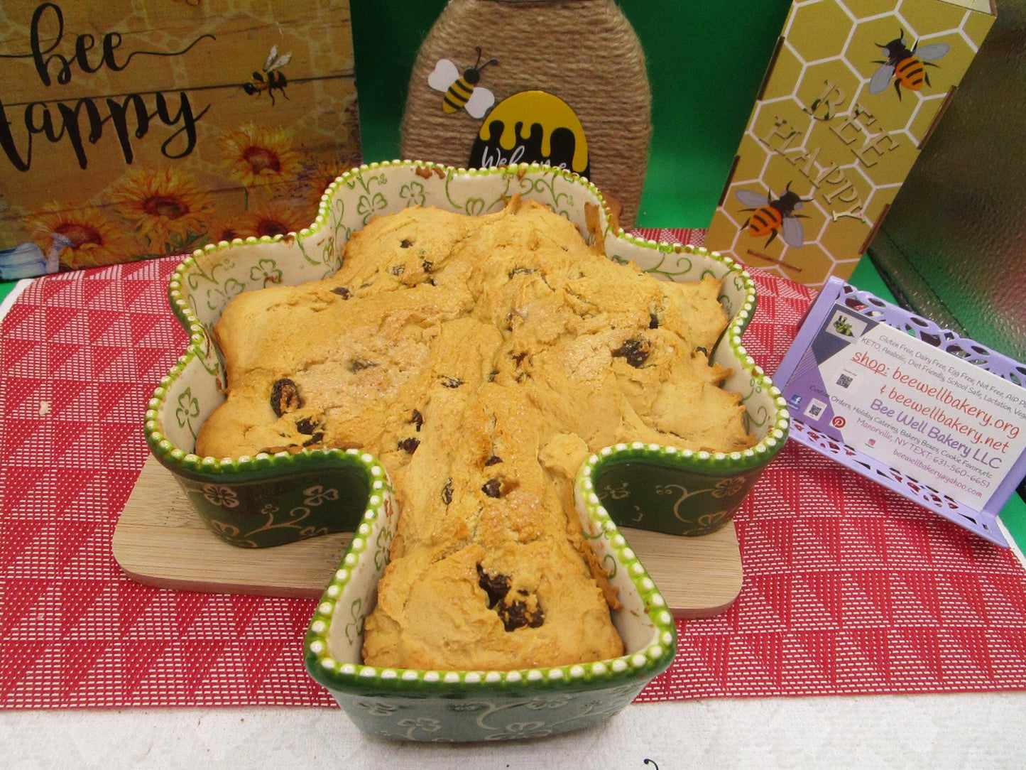 Gluten Free Irish Soda Bread, Vegan, Dairy Free, Egg Free, Nut Free, Saint Patrick's Day, No Refined Sugar, Sugar Free, Irish, Clover, Gift