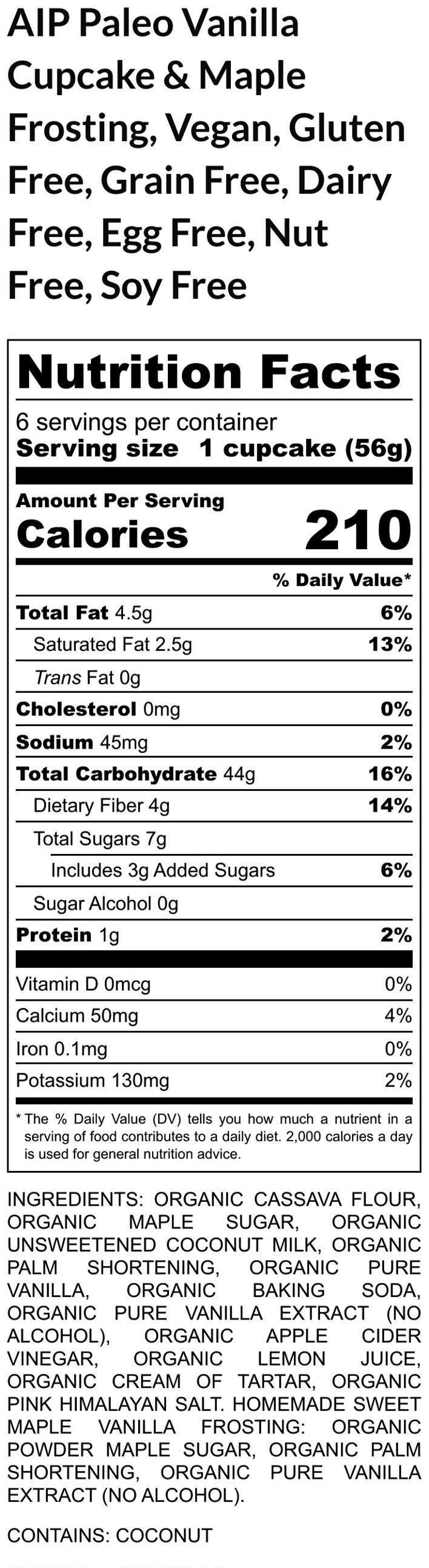 AIP Paleo, Cupcake, Vanilla, Gluten Free, Egg Free, Dairy Free, Nut Free, No Refined Sugar, Birthday, Mother's Day, Autoimmune Protocol