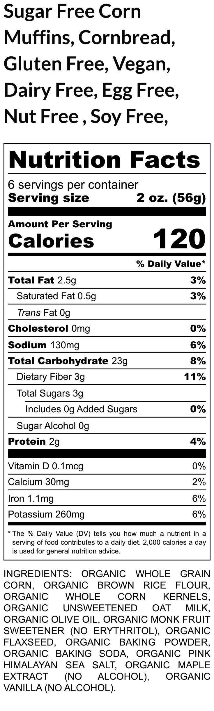 Sugar Free Corn Muffins, Gluten Free Cornbread, Vegan, Egg Free, Dairy Free, Nut Free, low Fat Healthy Snacks, Christmas Sides, Breakfast