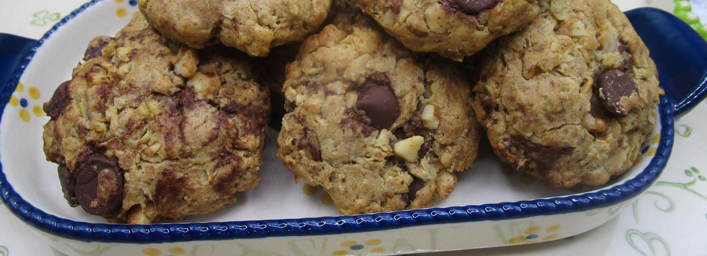 Sugar Free Dark Chocolate & Walnut Oat Cookies, Dairy Free, Egg Free, Vegan, Low Fat, Birthday Gift, Valentines Day, Low Calorie Snacks