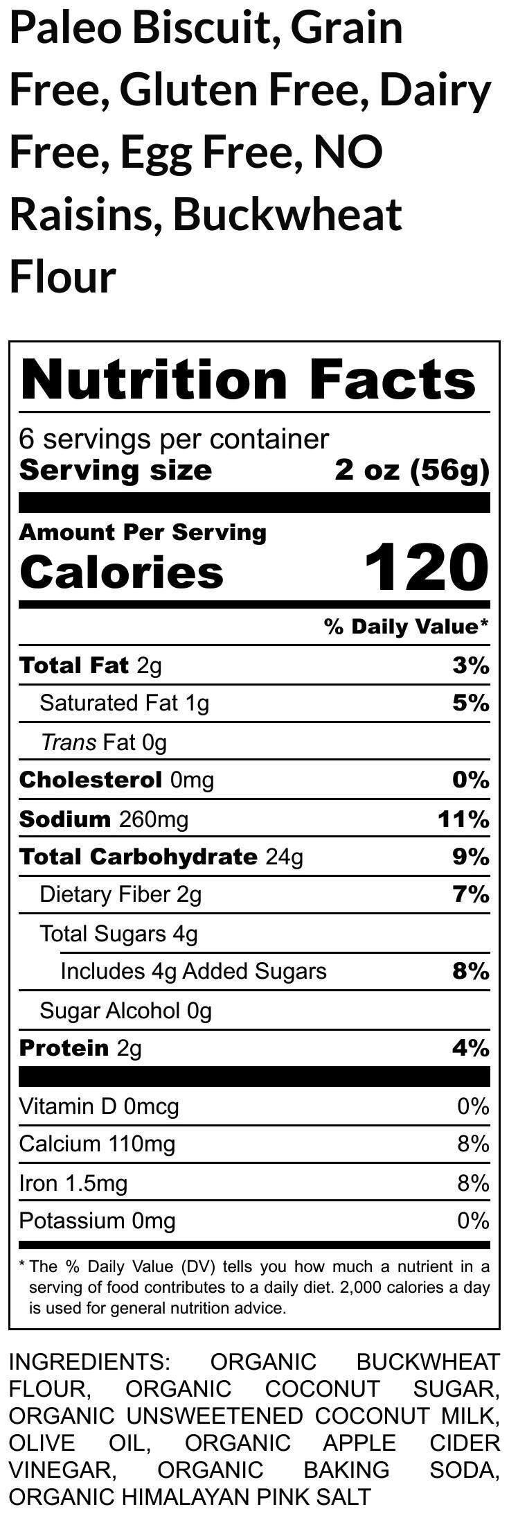 Biscuit, Paleo, Gluten free, Dairy Free, Egg Free, Low FODMAP, No refined Sugar, Buckwheat Flour, Low Calorie, Gut Friendly, Yeast Free diet
