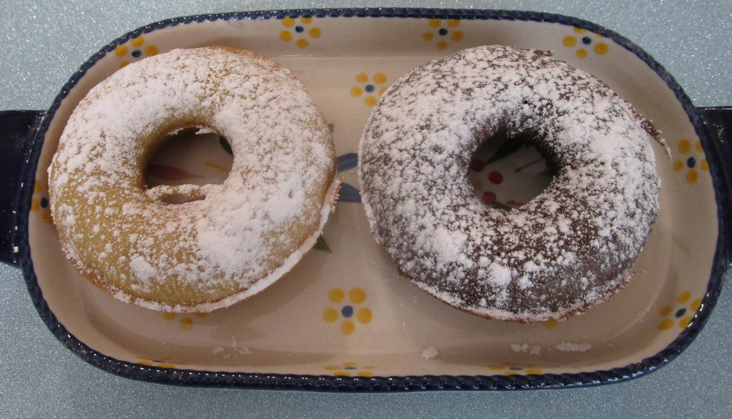 Powdered Donuts, Gluten Free, Egg Free, Dairy Free, Chocolate, Vanilla, Vegan, Nut Free, School Safe, Wedding Brunch, Grandparent's Day Gift