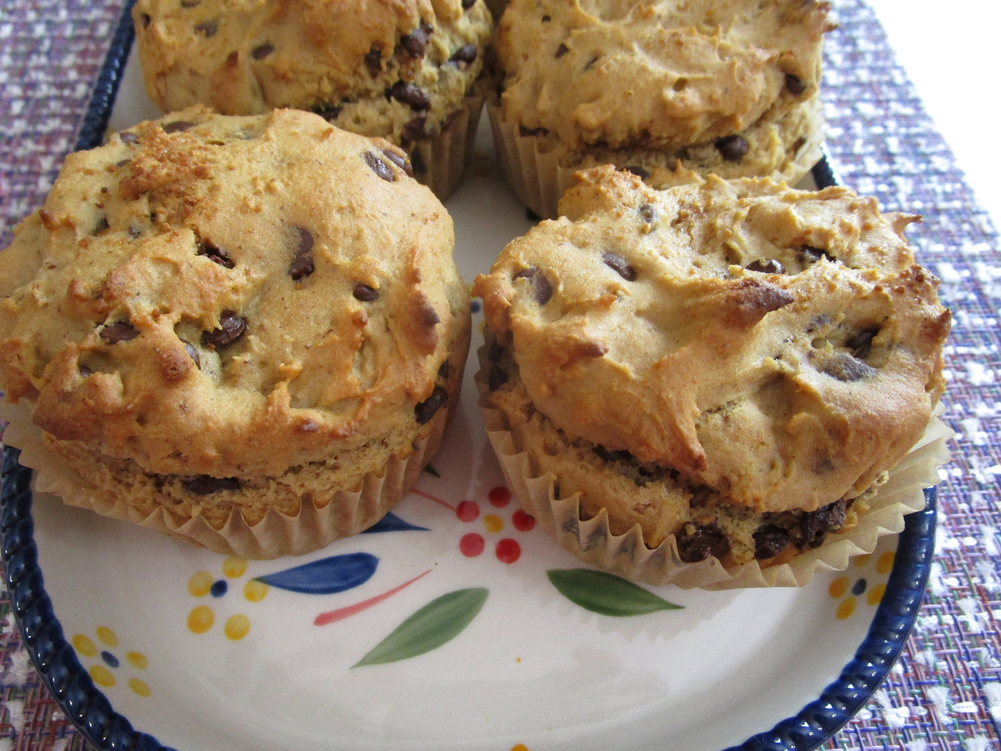 Chocolate Chip Muffin, Gluten Free, Dairy Free, Egg Free, Vegan, Brunch, No refined Sugar, Low Calorie, Low Fat, Weight Loss, Wellness, Goal