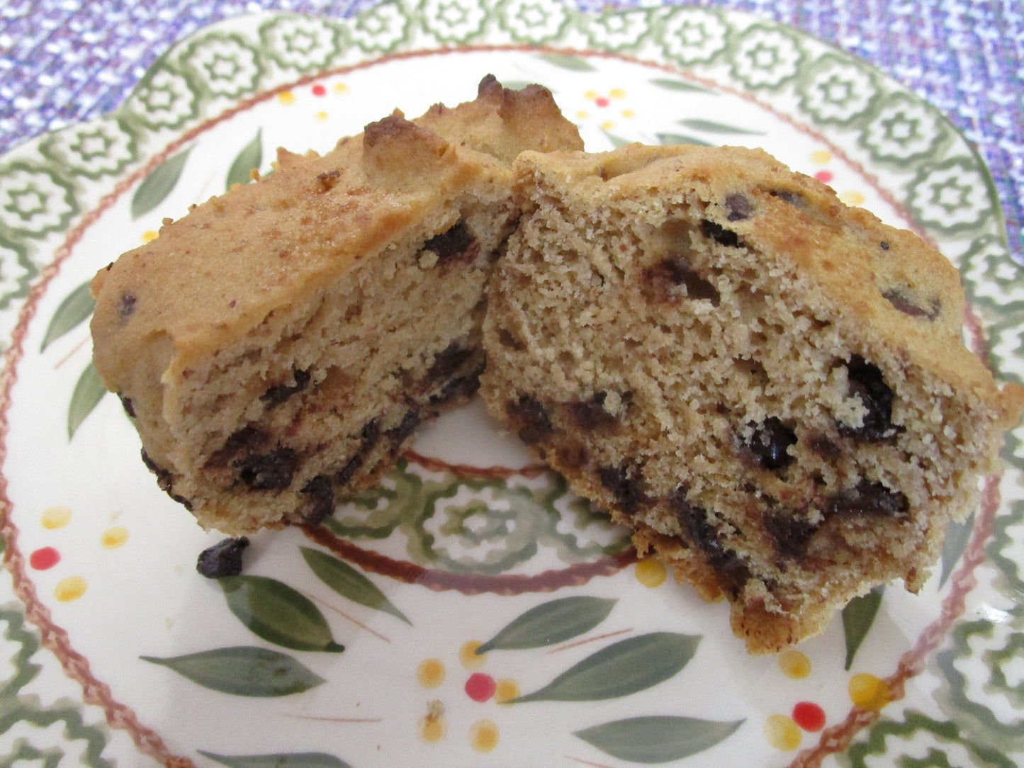 Chocolate Chip Muffin, Gluten Free, Dairy Free, Egg Free, Vegan, Brunch, No refined Sugar, Low Calorie, Low Fat, Weight Loss, Wellness, Goal