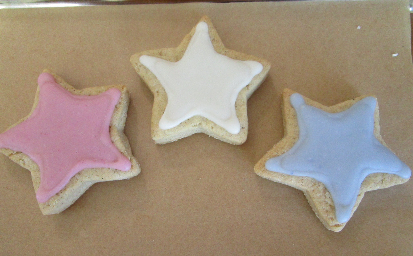 Star Sugar Cookies, Gluten Free, July 4th, USA, Memorial Day, Vegan, Egg Free, Dairy Free, Nut Free, Allergy Friendly, Heart, Red White Blue