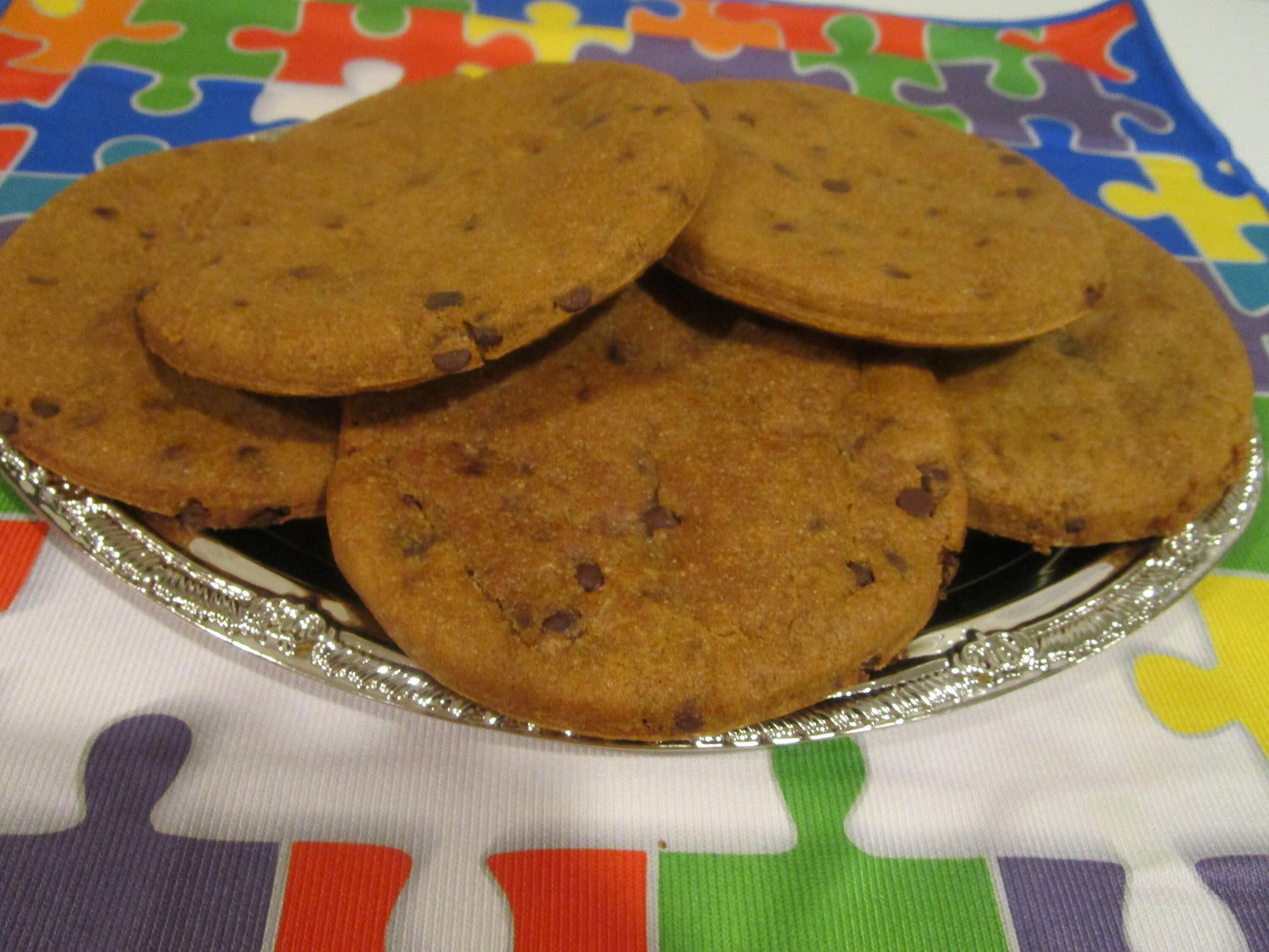 Chocolate Chip Cookies, Gluten Free, Egg Free, Dairy Free, School Safe, Peanut Free, Birthday Favor, Jumbo Size, Low Sugar, No refined sugar
