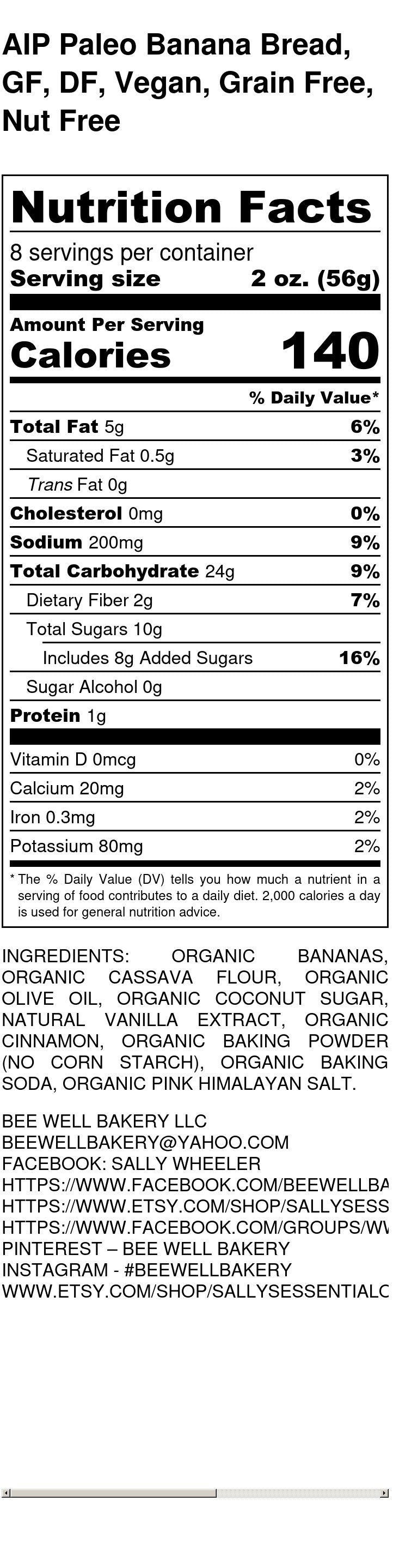 AIP Paleo, Banana Bread, Gluten Free, Vegan, No Refined Sugar, Egg Free, Dairy Free, Grain Free, Nut Free, Oat Free, Hashimoto diet, Brunch