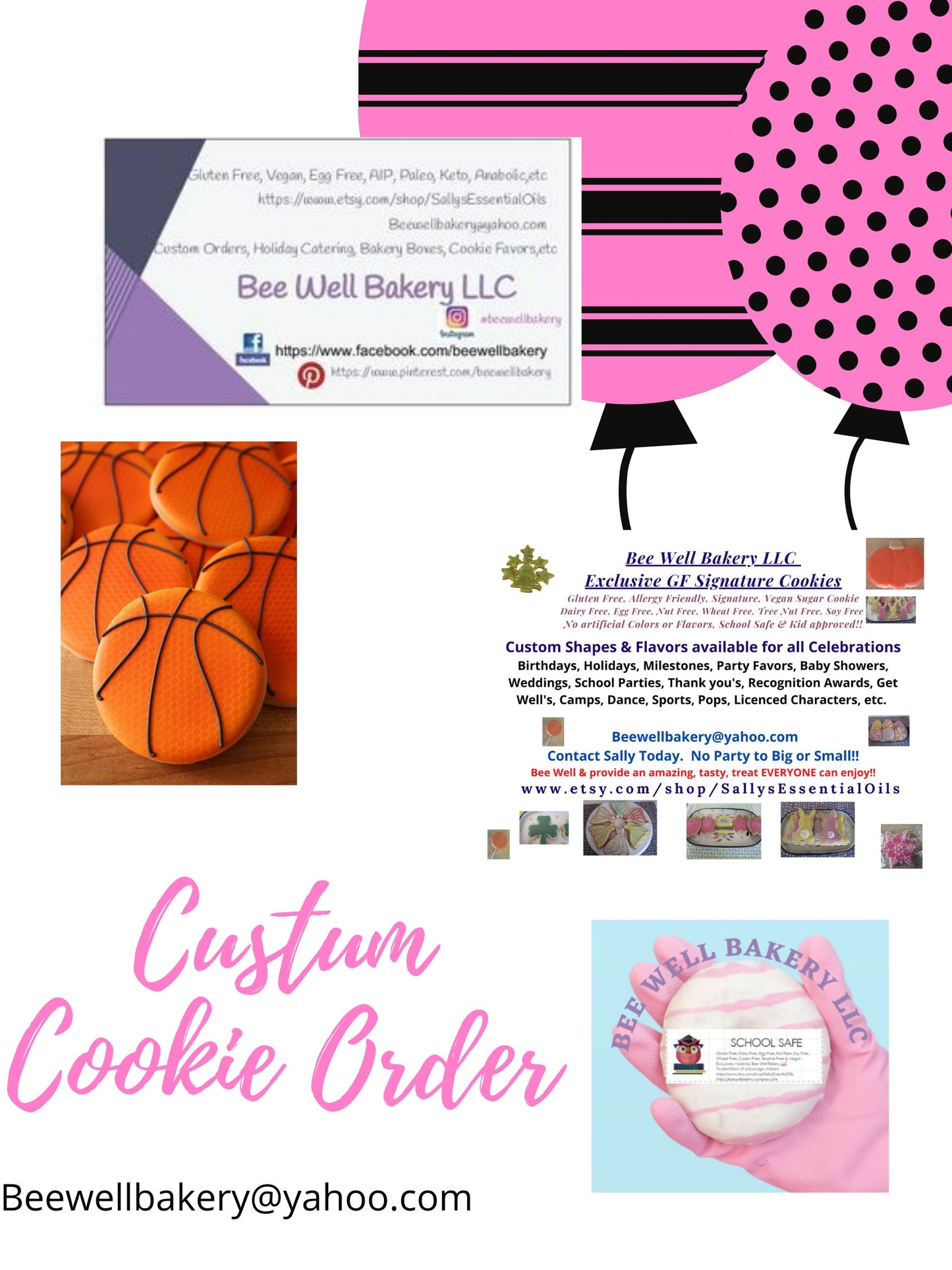 Cookie Kits, Dolls, Fashion, Gluten Free, Dairy Free, Egg Free, Nut Free, Birthday favors, Party Pack, Custom Orders, Fundraisers, Car, Pink