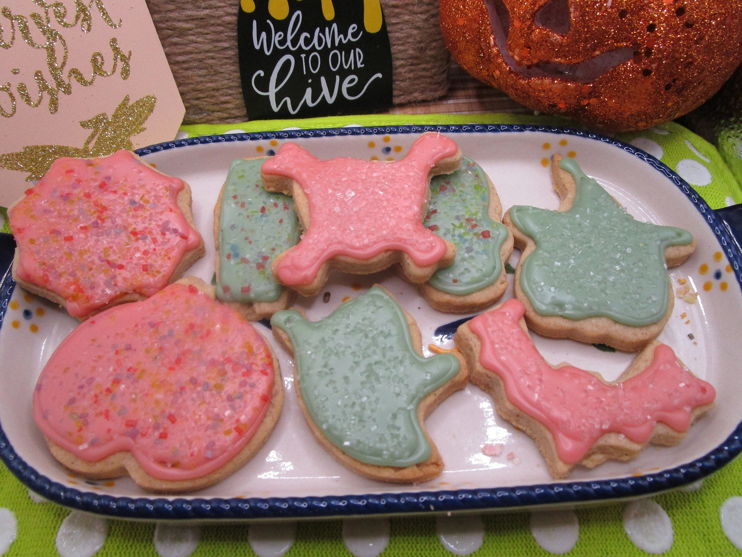Halloween Sugar Cookies, Gluten Free, Egg Free, Dairy Free, Vegan, School Safe, Ghosts, Bats, Pumpkin, trick or treat, classroom parties,