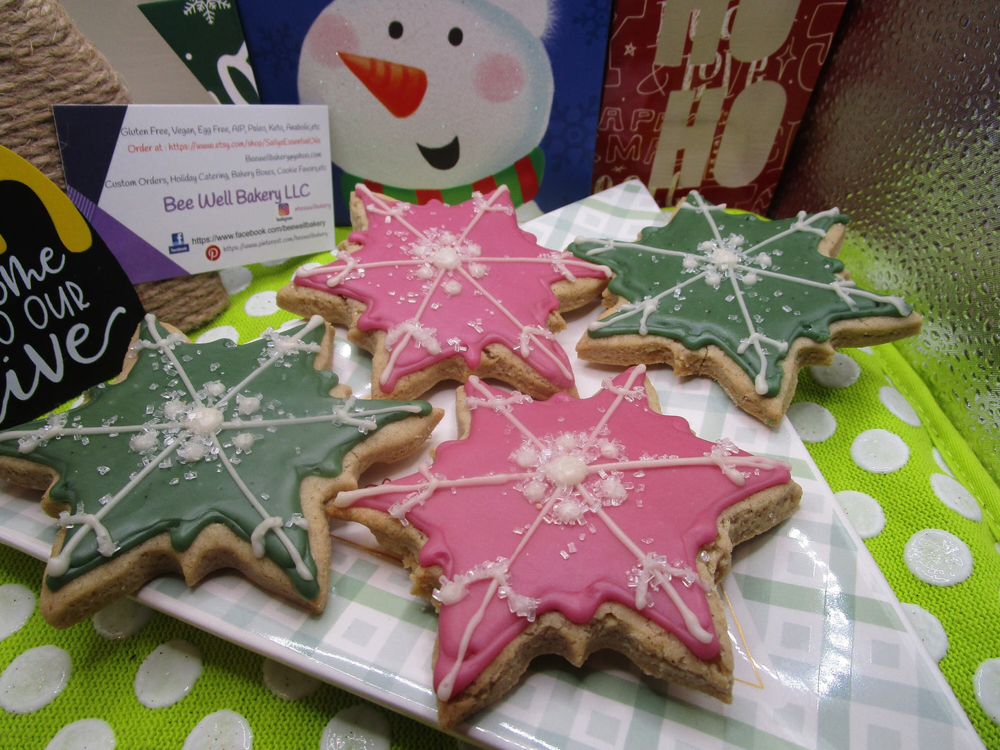 Snowflake Sugar Cookie, Gluten Free, Vegan, Egg Free, Dairy Free, Nut Free, Soy Free, Birthday, Christmas, Winter Holidays, Custom Orders