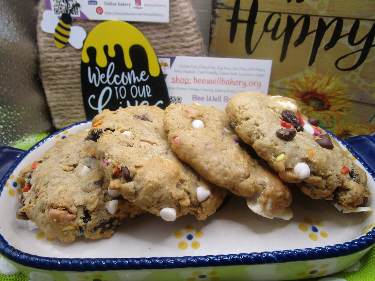 Kitchen Sink Cookies, Gluten Free, Dairy Free, Egg Free, Nut Free, Marshmallow, Chocolate Chips, Caramel, Organic Sprinkle, Fathers Day Gift