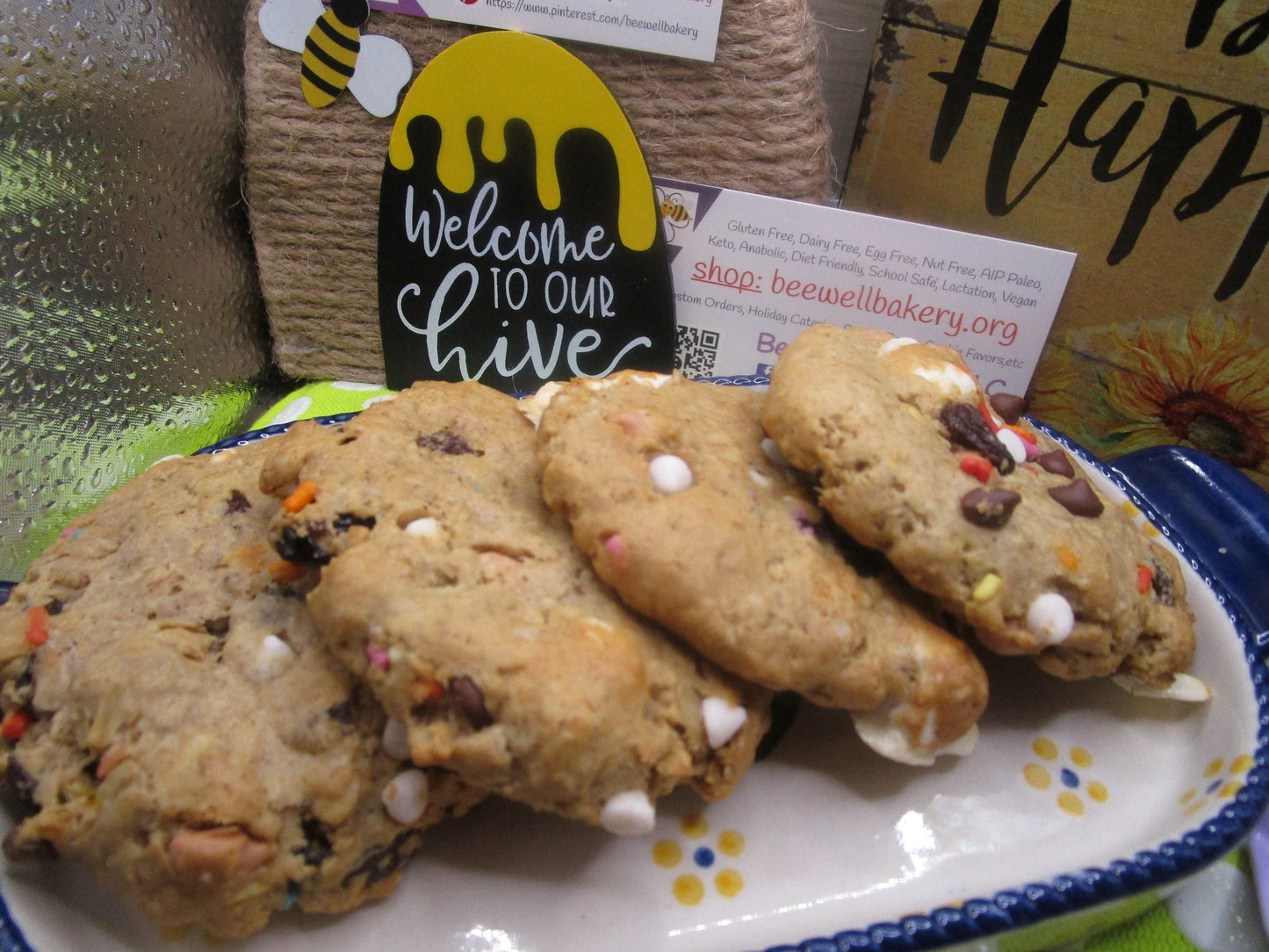 Kitchen Sink Cookies, Gluten Free, Dairy Free, Egg Free, Nut Free, Marshmallow, Chocolate Chips, Caramel, Organic Sprinkle, Fathers Day Gift