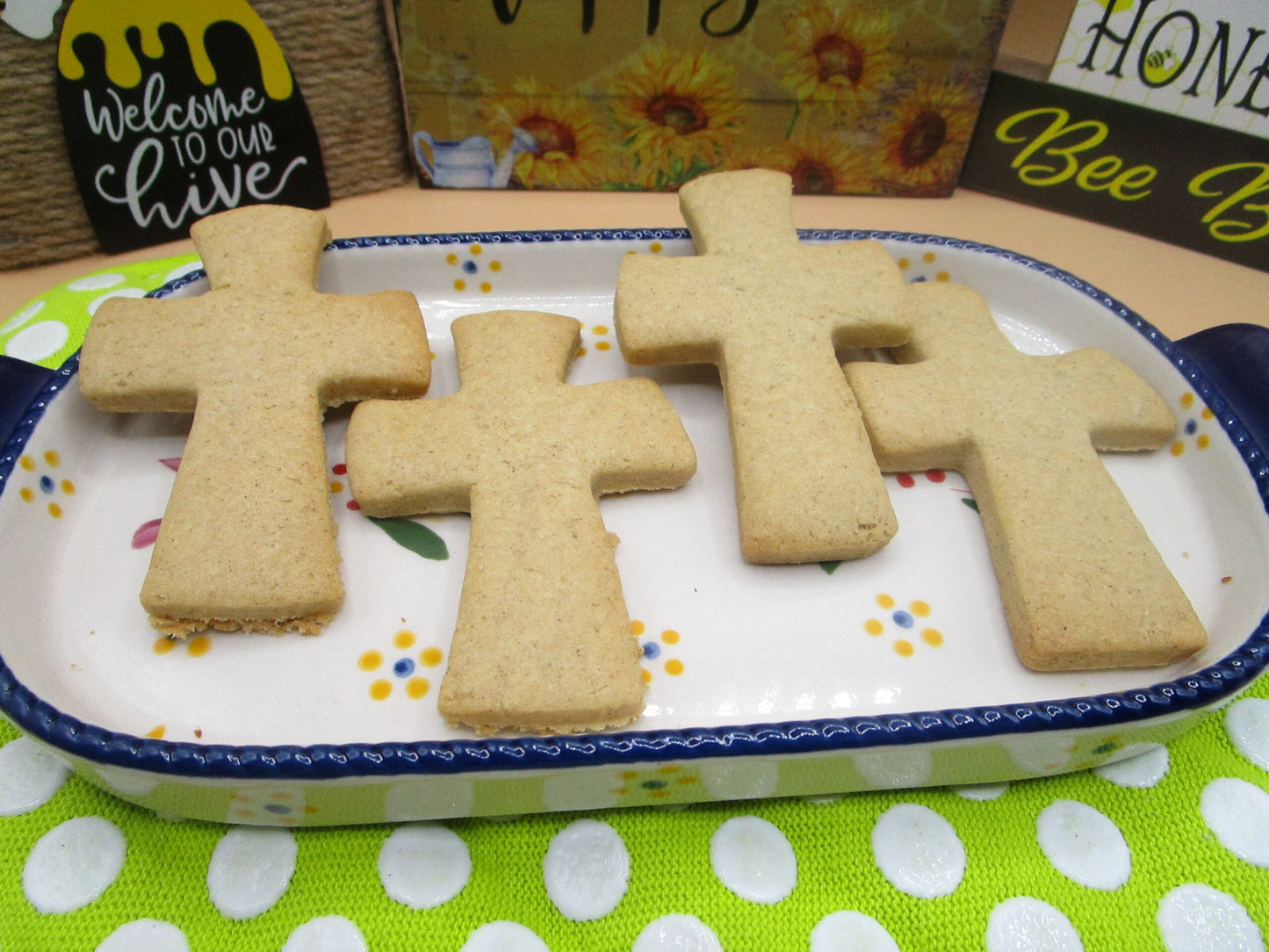 Cross Sugar Cookies, Gluten Free, Vegan, Egg Free, Dairy Free, Baptism, Communion, School Safe, Wedding, Party Favor, Blue, Pink, Nut Free
