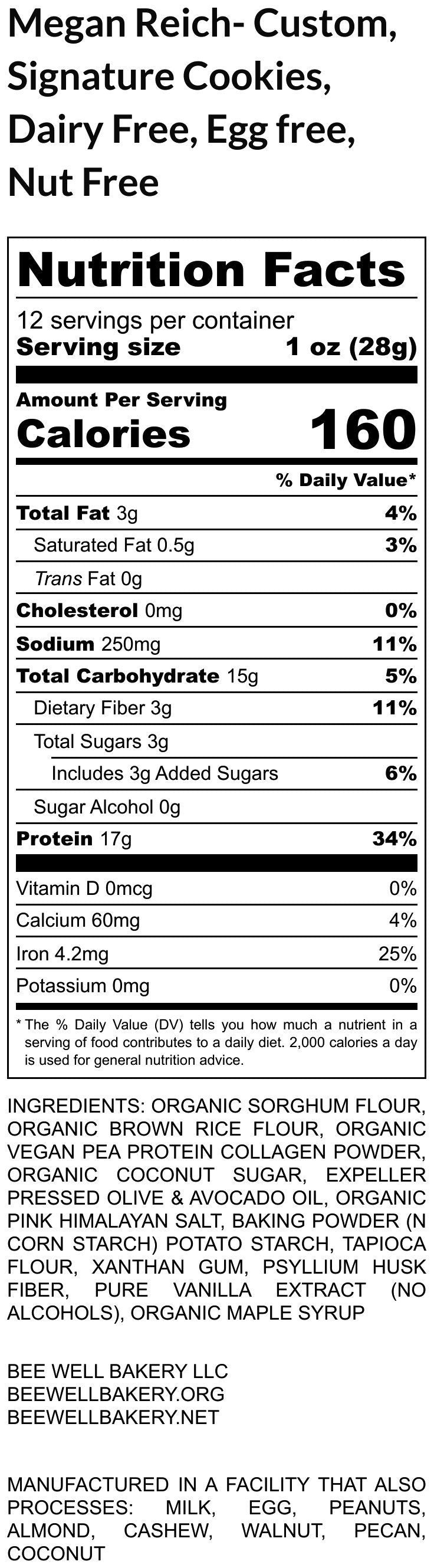 Custom Order, High Protein Cookies, Anabolic Cinnamon Roll Muffins, Gluten Free, Dairy Free, Egg Free, Vegan Collagen, Muscle Building diet