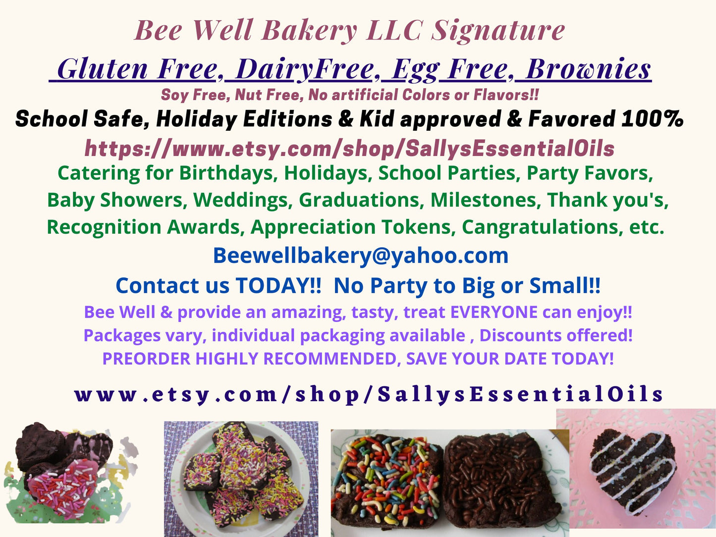 Brownies, Gluten Free, Dairy Free, Egg Free, Nut Free, Sprinkles, Halloween, Harvest, School Safe, Trick or Treat, Dessert, Christmas Party