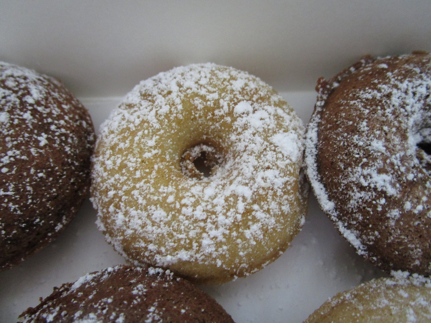 Gluten Free Mini Donuts, Powdered, Dairy Free, Vegan, Vanilla Chocolate, Peanut Free, School Munchkins, Class party Snacks, Easter, Spring