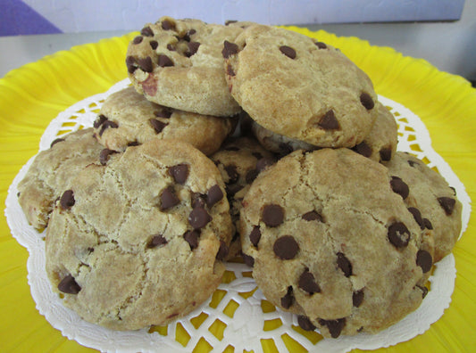 Chocolate Chip Cookies, Gluten Free, Egg Free, Dairy Free, School Safe, Peanut Free, Birthday Favor, Jumbo Size, Low Sugar, No refined sugar