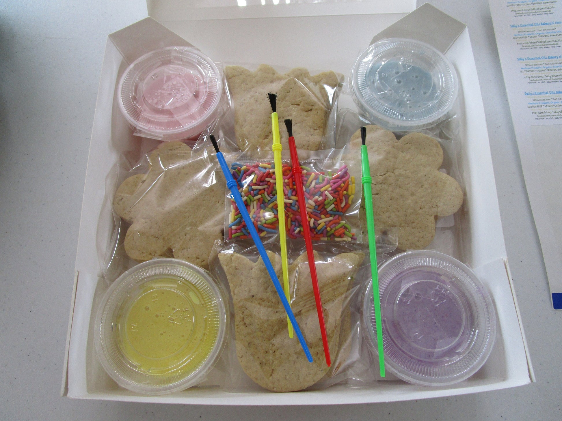 Gluten Free Cookie Kits, Dairy Free, Egg Free, Nut Free, Natural Colors, Organic Sprinkles, Sugar Free, Unicorn, Stars, Beach, Custom Order