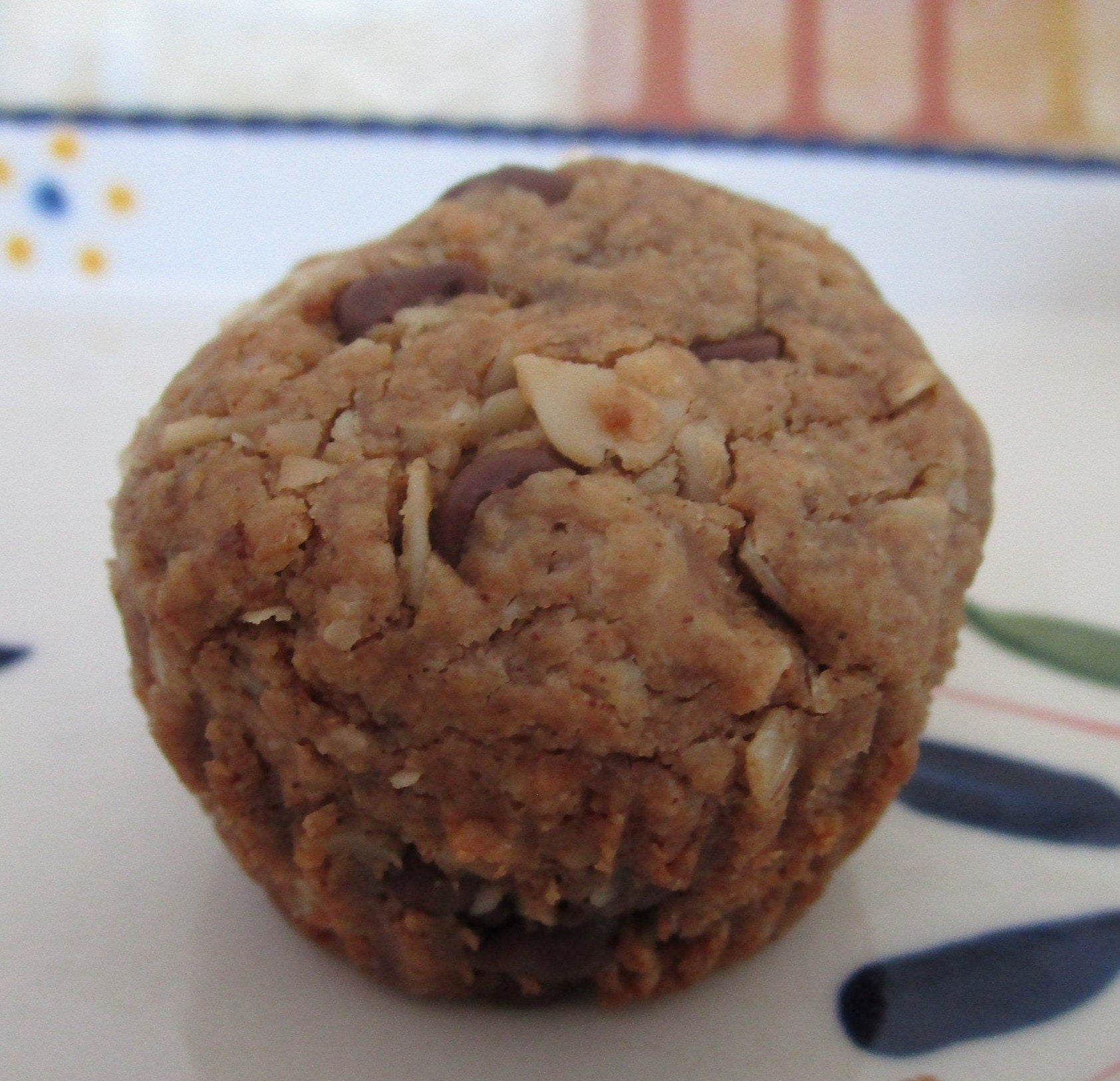 Gluten Free Mini Muffins, Oatmeal Chocolate Chip, Dairy Free, Vegan, Paleo, Nut Free, Coconut Sugar, Trail Mix, School safe snack, Low Sugar