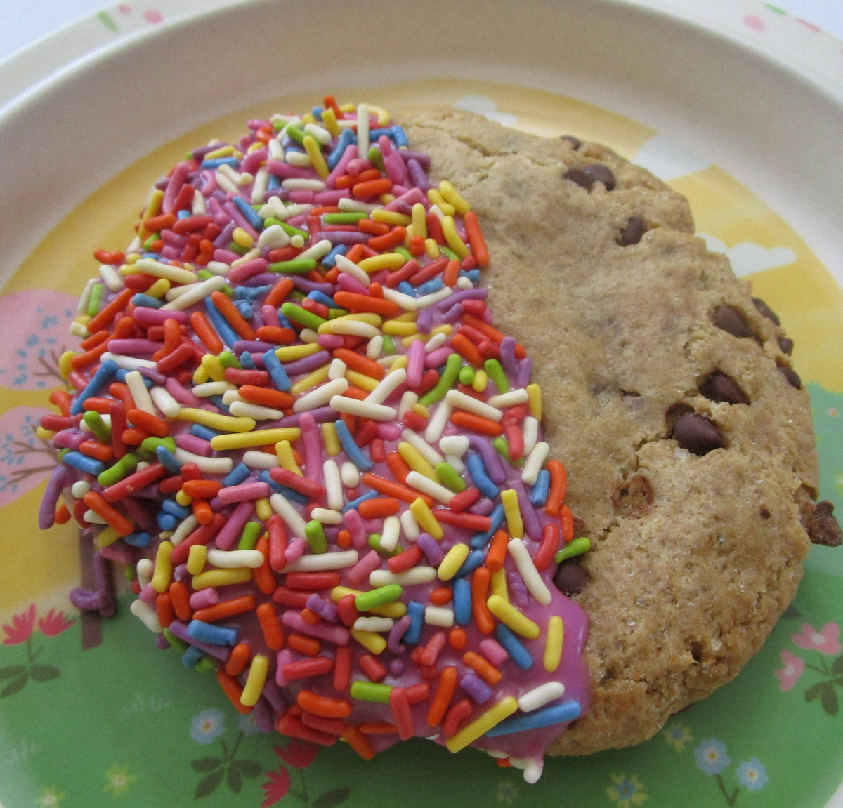 Gluten Free Chocolate Chip Cookie, Jumbo, Dairy Free, Vegan, Birthday Favor, school safe snacks, summer Party treats, natural sprinkles
