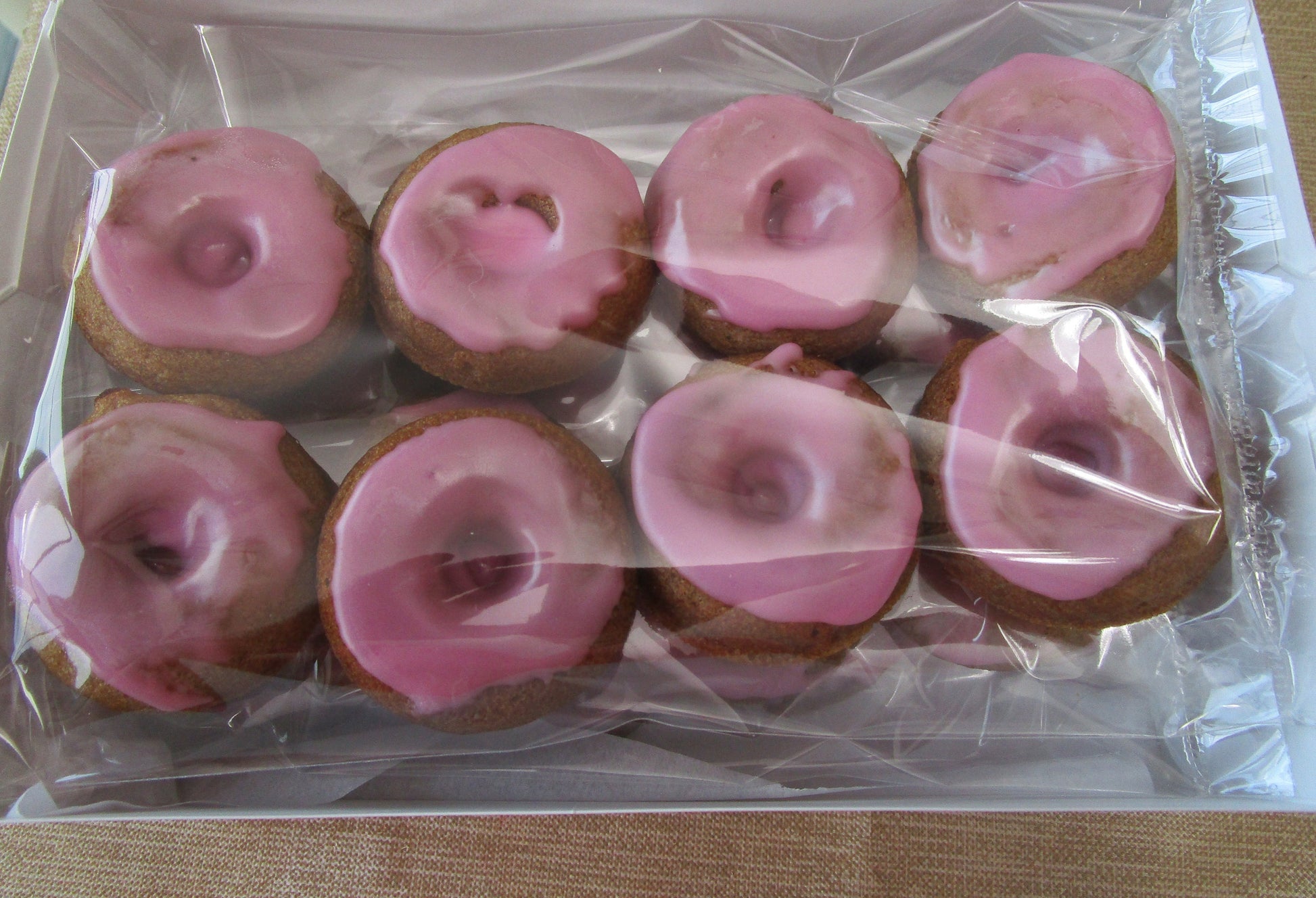 Gluten Free Mini Donuts, Coconut Sugar, Dairy Free, Vegan, Peanut Free, School safe, Baked treats, Birthday Gifts, Valentine's Day Dessert