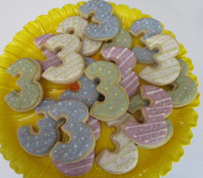 Gluten Free Sugar Cookies, Milestones, Age, Dairy Free, Egg Free, 1st Birthday, Nut free, Soy free, Vegan, Cookie Favors, Anniversary, 50th