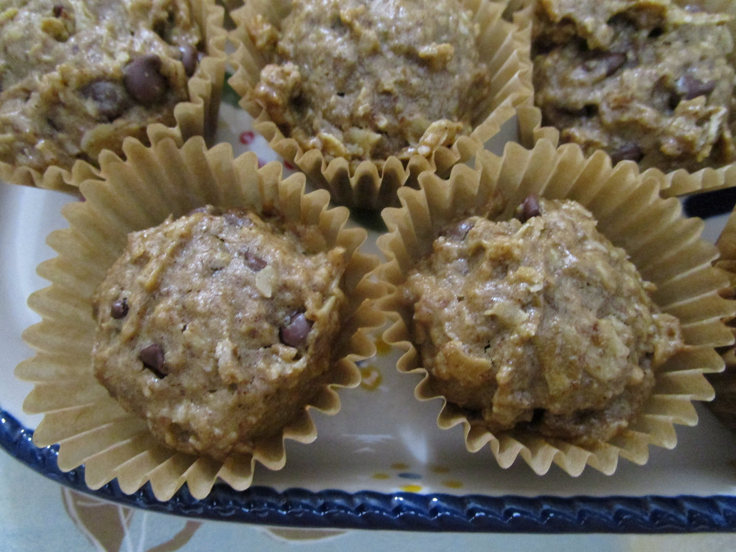 Gluten Free Mini Muffins, Oatmeal Chocolate Chip, Dairy Free, Vegan, Paleo, Nut Free, No Refined Coconut Sugar, Trail Mix, New Years snacks
