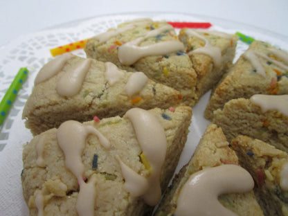 KETO Scones, Vanilla Birthday Cake, Grain Free, Gluten Free, Egg Free, Dairy Free, Sugar Free, Erythritol Free, Vegan, Low Carb Fitness Gift