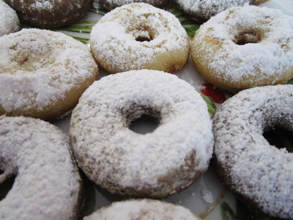 Gluten Free Mini Donuts, Powdered, Dairy Free, Vegan, Vanilla Chocolate, Peanut Free, School Munchkins, Class party Snacks, Easter, Spring