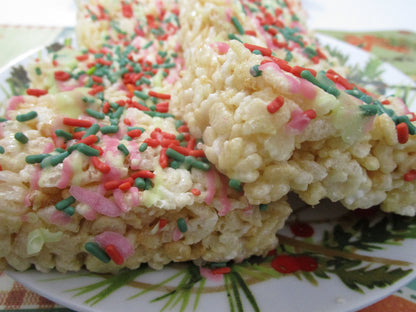 Gluten Free Rice Crispy Treats, Dairy Free, Vegan, Natural Sprinkles, Peanut Free, School Safe snacks, Easter Party Sweets, Birthday Gift