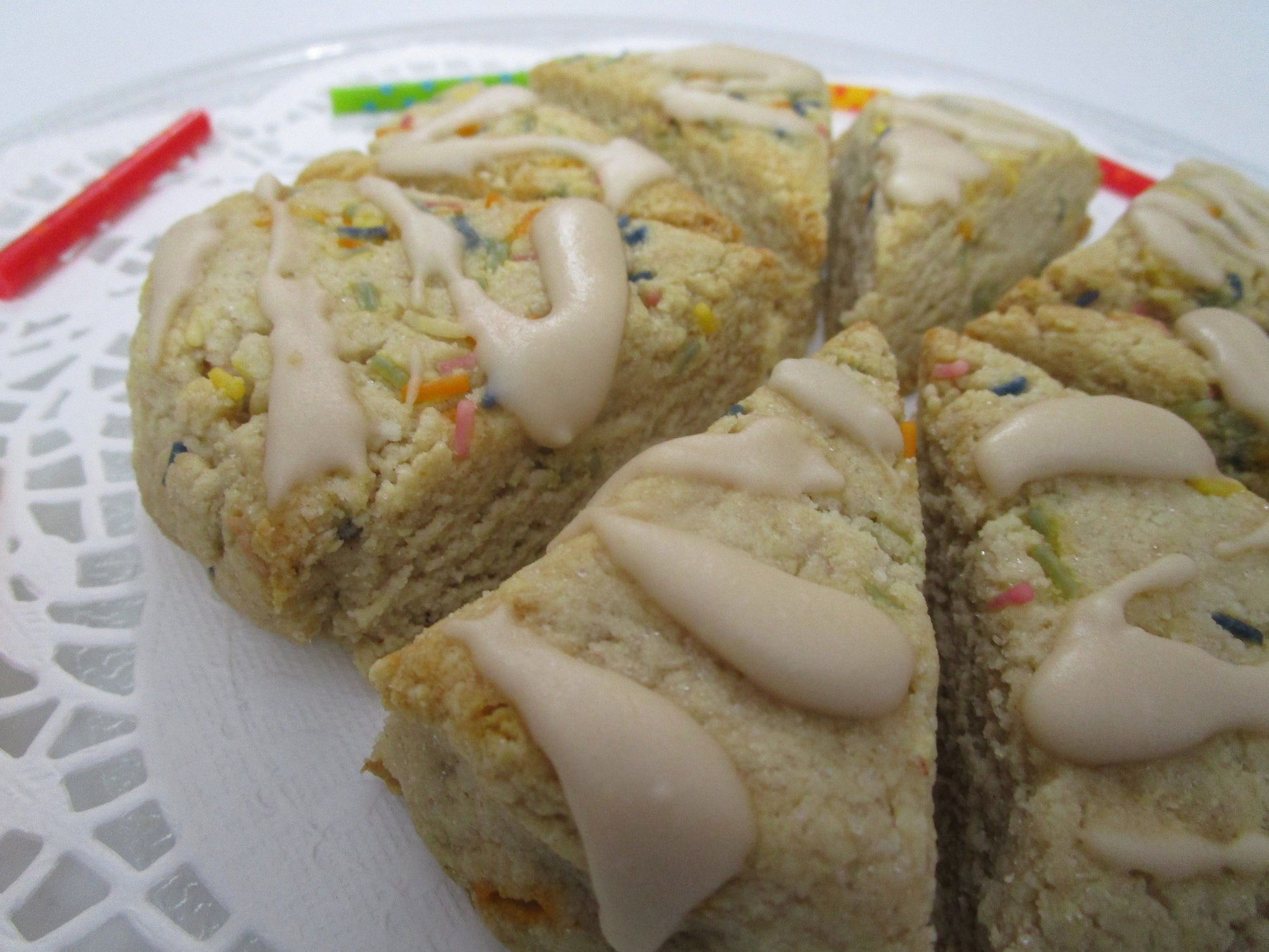 Grain Free Scones, KETO, Vanilla Birthday Cake, Gluten Free, Dairy Free, Sugar Free, Vegan, Erythritol Free, Low Carb Fitness Gift, July 4th
